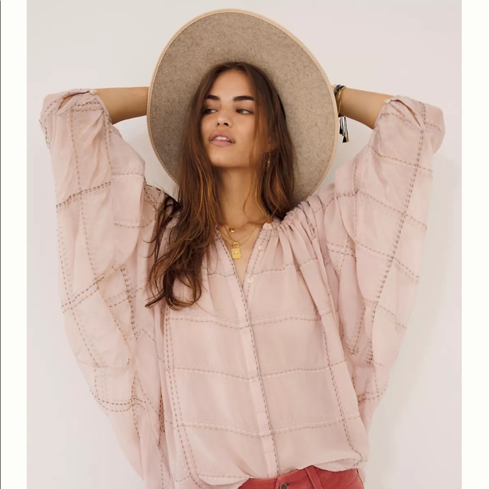 NWT Anthropologie Sarabeth Textured Button down Size MP - Picture 2 of 8